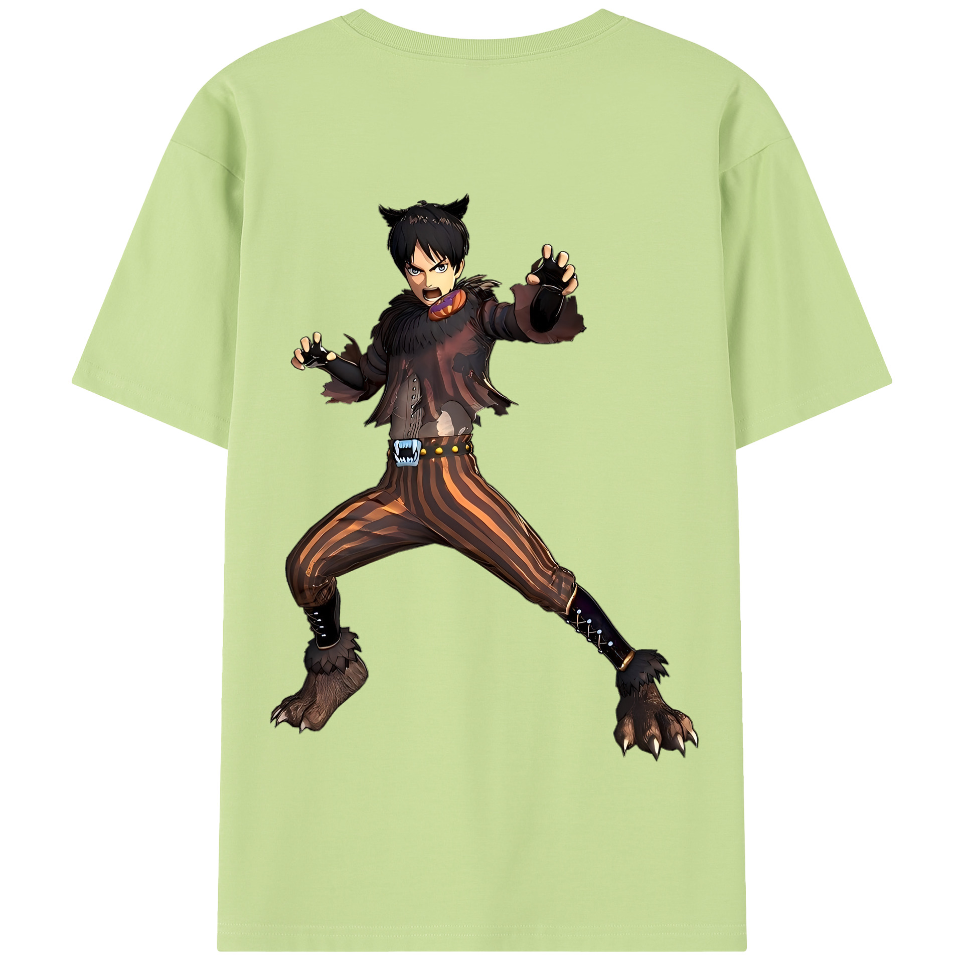 （画像用） 進撃の巨人 エレン･イェーガー Attack on Titan Eren Jäger 綿100％半袖Tシャツ（背面プリント）